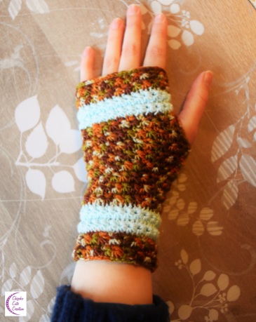 Star-stitch crocheted fingerless gloves +°+ Mitaines en crochet point étoile