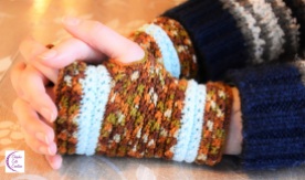 Star-stitch crocheted fingerless gloves +°+ Mitaines en crochet point étoile